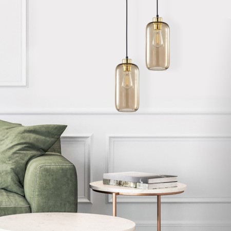 Suspended lamp with a glass plafon Marco, 60W, E27, 13x13 cm-1