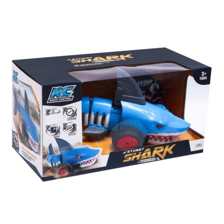 Radio -controlled “White” shark, works from batteries, blue color-4