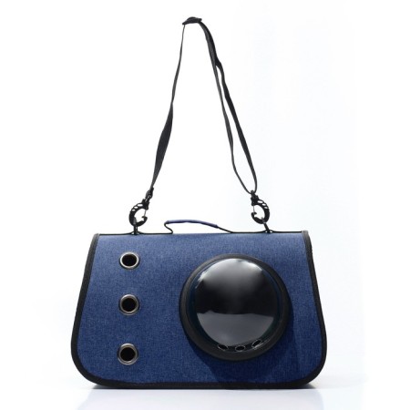 An animal carrier bag with a window, blue, 40 x 26 x 26 cm-2