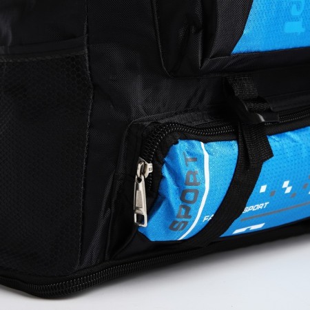 A backpack with a lightning with an increase, 65l, 4 external pockets, blue color-7