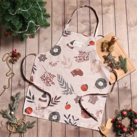 Apron Ethel "New Year's Jewelry" 60x70 cm, 100% HL, sarzha 190 g/m2