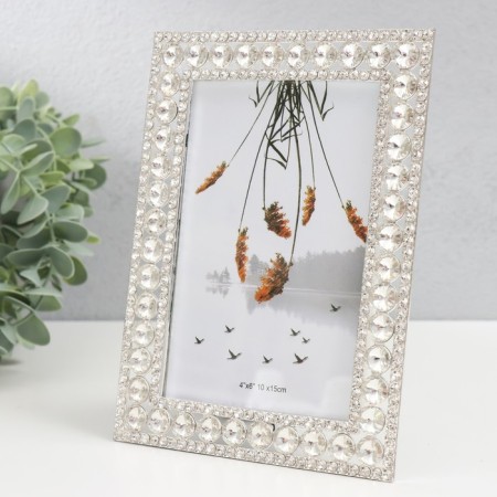 Photo frame metal, glass 10x15 cm "Round Rhiners" 14x19 cm-1