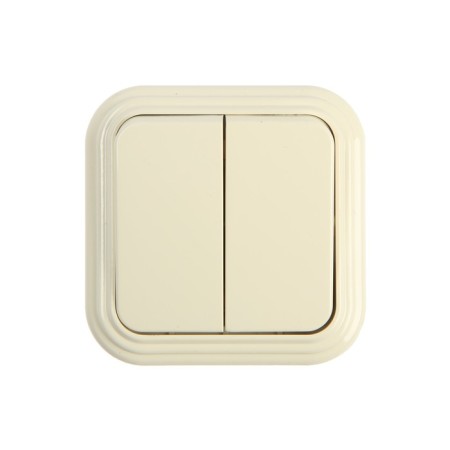 Two-clavy open installation switch, 250V, 6A, IP20, ivory, PSW06-22-20 (1022743
