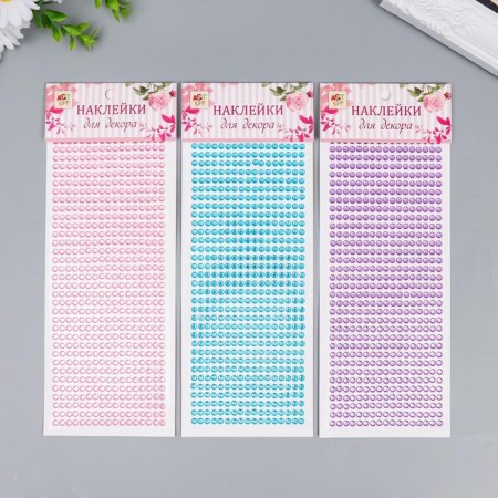 Stick plastic rhinestones "Small", D - 0.5 cm, mix 31.5x10.5 cm-5