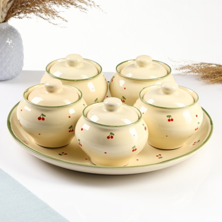 Set of pots "Gift Bolshoi" 5x0.5l + dish 38.5cm, country
