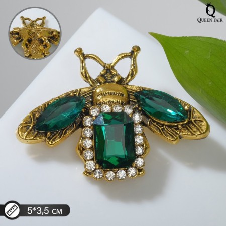 Brooch "Beetle" with wings, the color is white-emergent in black gold