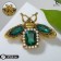 Brooch "Beetle" with wings, the color is white-emergent in black gold