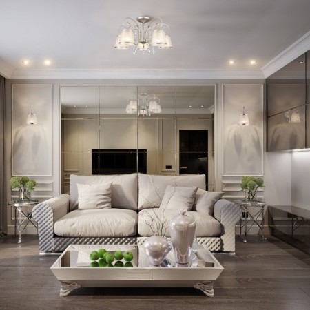 Ceiling chandelier with lampshades Liona, 40W, E14, 62x62x36 cm-1