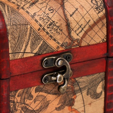 Casket Wood Elevated "Traveler Map" chest 11x17.5x1.5 cm, mix-3