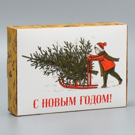 Folding box "Retro", 21 x 15 x 5 cm, new year-2