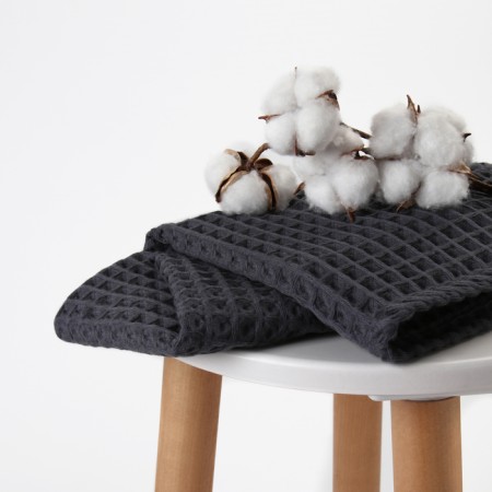 Wafer Boin Boho Boho Boil towel 45*90 cm, col. dark gray, 100% HL