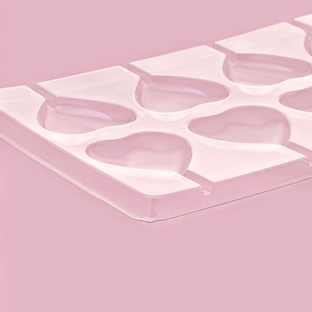 Form for chocolate and sweets "Heart", 27.2 × 18.2 cm, 8 cells, color transparent-2