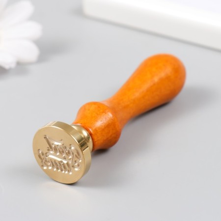Printing for wax with a wooden handle "Good Times" 9x2.5x2.5 cm-4