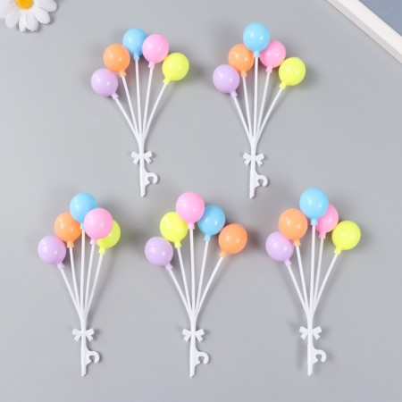Decor for creativity plastic "Bound of balloons" 5 pcs 14cm