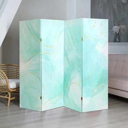 Shirma "marble, mint watercolor, pastel color", 200x160 cm