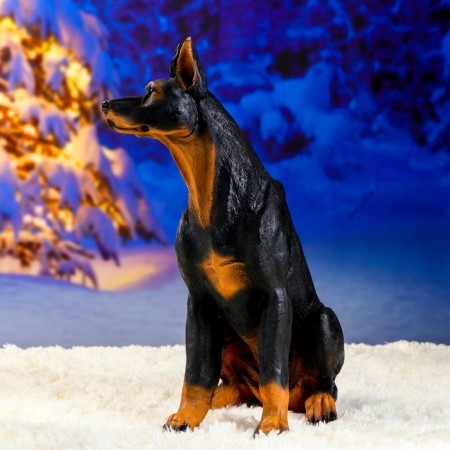 Garden figure "Doberman dog" Big sits 20*21*48 cm-4