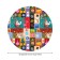 Tables on the table “Met the New Year”, round, oxford, elastic band, size 120x120 cm, diameter 75-100 cm