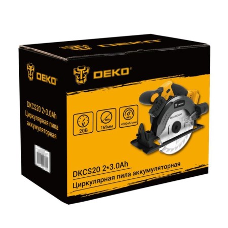 Dawed circular battery DEKO DKCS20, 20 V, 165x20 mm, 2x3 Ah, laser, drank 55 mm-1