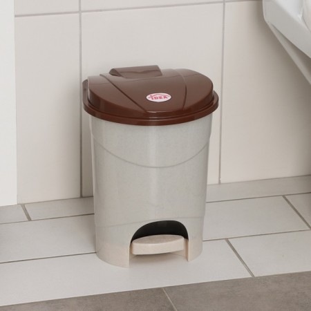 Garbage container, 7 l, with a pedal, color beige marble