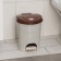 Garbage container, 7 l, with a pedal, color beige marble