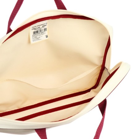 Folder with handles Textile A4, 350 x 265 x 45 mm, PMD 2-42 "Office", inner pocket, beige/burgundy-5