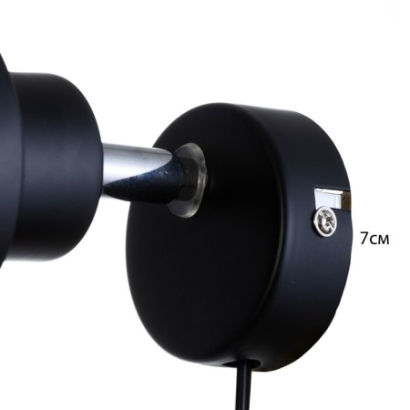 Scoop with a switch on the wire "Camellia" E14 40W black 17x11x17cm-7