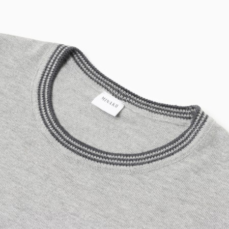 Jumper men's short sleeve Minaku Regular Fit: Color Gray Melange, Rr. 44-7