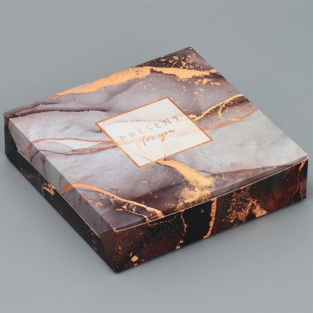 Confectionery packaging, box Present for You, 14 x 14 x 3.5 cm