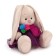 Soft toy "Bunny mi in a dress and a scarf with pompons", 23 cm
