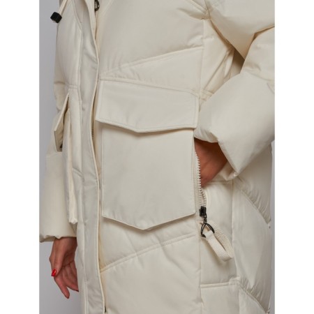 Coat insulated winter female, size 44, beige color-10