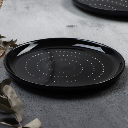 Ceramic "Ornament" plate, 21 cm, black color-2