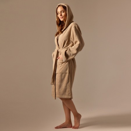 Terry robe with a hood Women's SL Home: Basic "Sabbia", Rr. M, 100% HL, 420 g/m2-2