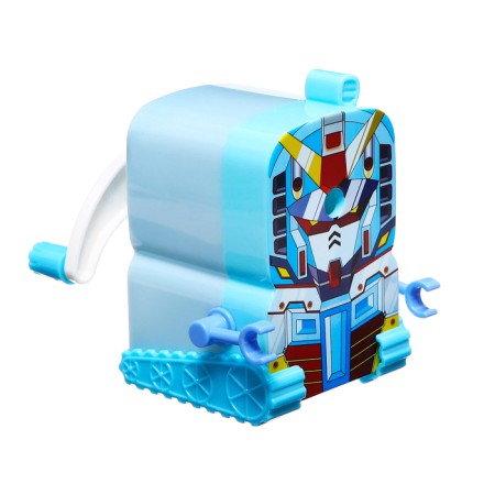 Mechanical sharpener with container, blue robot