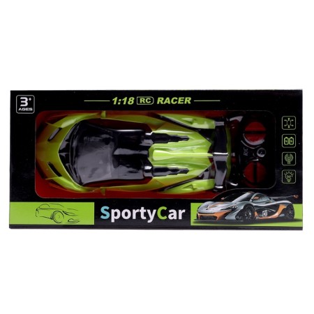 Radio controlled machine "Sports", battery, on the control panel, light effects, green color, 1:18-9