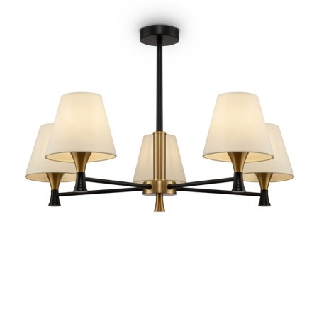 Perfetto chandelier, 5xe14, black color and brass