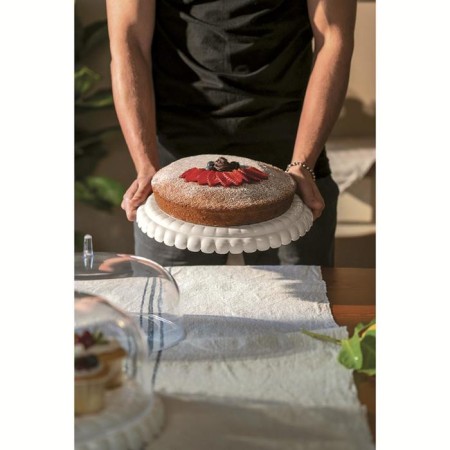 Serving dish Guzzini Tiffany, with a lid, d = 30 cm, the color is milky white-2