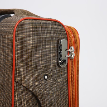 Small suitcase 24 "on lightning, code castle, with extension, beige color-4