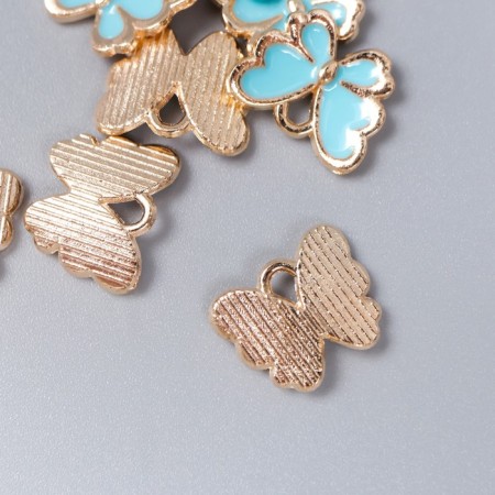 Decor for creativity metal, enamel "Butterfly" blue 1*1.3 cm-1