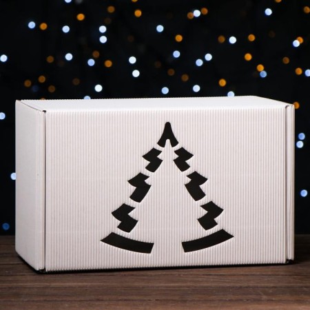 Gift box No. 25, white, team, 33.2 x 21.3 x 17.3 cm