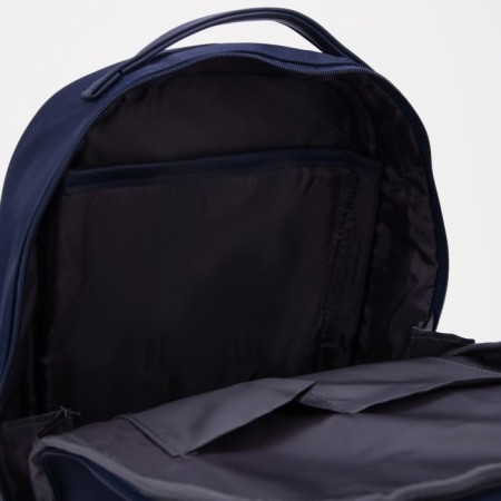 Youth backpack from textiles, mounting for a suitcase, blue color-3