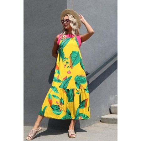 Women's dress, size 46, yellow color-3