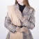 Gloves are female, dimensionless, without insulation, beige color