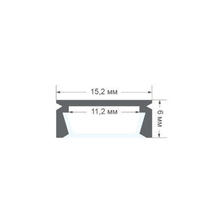 Aluminum profile Apeyron, 15.2x6 ​​mm, invoice, 1 m, black case, white Russ., Access.-1