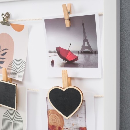 Photo frame plastic in 4 photos 10x10 cm "Style" with clothespins, white 30x30x1.5 cm-3