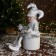 New Year's Jester "in an elegant suit" Music moves his head, 46 cm, white