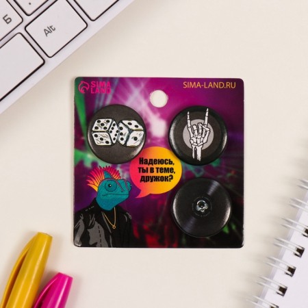 Icons sunset set 3 pcs d = 25 mm "skeleton" 7x7 cm-1