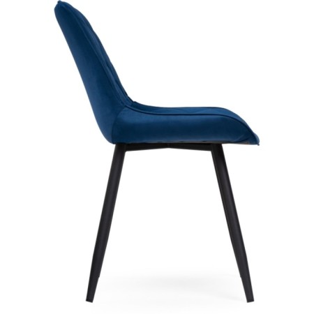 Stool on a metal frame Baoine metal/velor, black/blue 50x60x80 cm-2
