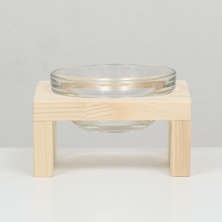 Single stand with a bowl of transparent glass 16 x 14.5 x 6.5 cm 250 ml-1