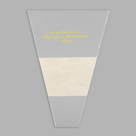Packet stoop for flowers, with non -woven material, 26+7x37 cm, yellow