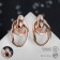 Earrings Metal "Geometry" ovals on the ring, color pink gold